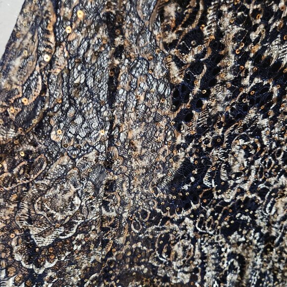 Elegant Black Gold Sleeveless Evening Gown Sheer Back Embroidery Mermaid Silhoue - Picture 9 of 16